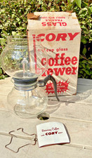 VINTAGE CORY GLASS COFFEE BREWER -4-8 CUP COFFEE POT IN ORIGINAL BOX-DKG-S picture