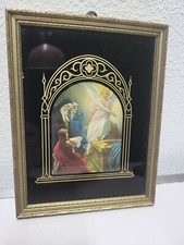 Vintage Litho Card He Is Risen 1187 UsA antique Framed  Black Glass Xmas 1939  picture