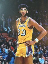 Kareem Abdul-Jabbar Vintage 1985 Lakers Skyhook Photo Reprint Wall Art picture