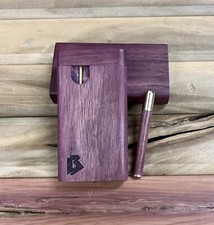 Exotic Purpleheart 3.5 Dugout Stashbox w Poker & Bat/One Hitter Set- Made In USA picture