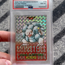 1996 Pokemon Japanese Bandai Carddass Golem Red Prism #76 PSA 8 NM-MT picture