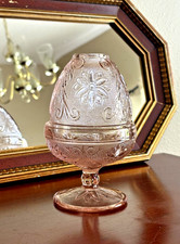 VINTAGE INDIANA GLASS TIARA CHANTILLY LIGHT PEACH FAIRY LAMP - MINT CONDITION picture