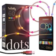 Twinkly Dots Flexible String Lights, 60RGB LEDs, 10ft - Indoor Clear Wire picture