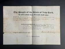 1844 New York State Militia Commission - Signed William H. Seward picture