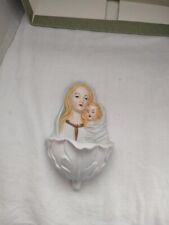 RARE Vintage 1989 Madonna and Child Wall Sconce Plaque w/ Original Box picture