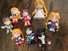 Vintage 1996 Sailor Moon Mini PVC Figure Lot Irwin Bandai 90s Chibi 8pc Bundle picture