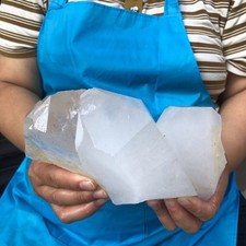 4.24LB Large Natural White Quartz Crystal Cluster Rough Specimen Healing Stone picture
