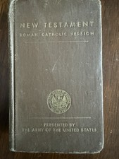 WWII 1941 FDR Signed US Army Catholic New Testament Bible Named Emil J Valis picture