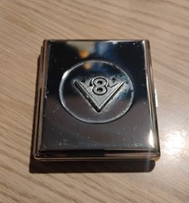 Vintage 1950s Ford V8 Chrome Cigarette Case picture