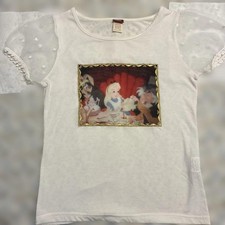 Secret Honey Disney Alice in Wonderland TShirt Short Sleeve Seethrough Sash Japa picture