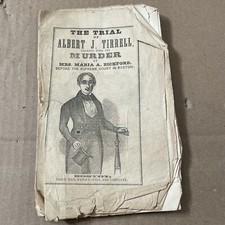 Scarce 1846 Booklet Trial of Albert J Tirrell Sleepwalking Killer Maria Bickford picture