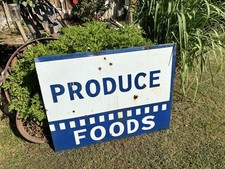 Vintage Cookie Cutter Porcelain Sign For Retired Market Produce 34” X 44” X 1” picture