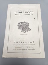 Vintage Underwood Special Typewriter Instructions Manual 1932-1935 Underwood picture