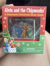 Snow Globe Alvin Chipmunks Christmas Rare Miniature with Book 2013 New in Box picture