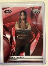 2025 Topps Smugglers Outpost Star Wars Bix Caleen Red #3 /5 Chrome Black picture