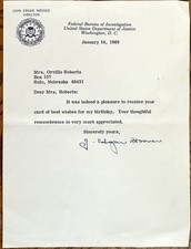 J Edgar Hoover Letter Dated January 14, 1969 picture