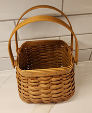 Vintage Longaberger 2004 Tiny Tote Basket w/2 Swing Handles Near Mint picture