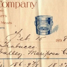 1898 Western Meat Company Refiners Pork Lard San Francisco Billhead Letterhead picture