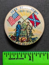 Vintage 1913 Battle of Gettysburg Anniversary Pinback Pin picture