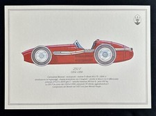 MASERATI 250 F Race Car 1954-1958 Watercolor Technical Art Print Specs Italian picture