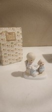 Precious Moments-Grandpa In Rocking Chair/Dog Holding Slippers vintage picture