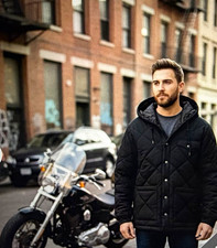 Harley-Davidson Black Quilted Hooded Jacket Black Quilted Hooded Jacket picture