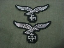 2 pc WW2 German Flying Eagle Patch with Cross Embroidered Badge picture