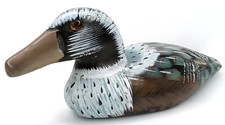 Broad Bill Pintail Wood Duck Figurine Hand Carved Hand-Painted Vintage 1980s picture