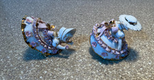 2 Vintage 50’s Geo Lefton Pink Bow Bloomer Parasol Girls Figurine Set KW 1412 picture