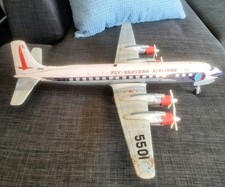 YONEZAWA FLY EASTERN AIRLINES DC-7 TIN TOY AIRPLANE 1950's JAPAN-24