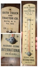 RARE VINTAGE MCCORMICK DEERING INTERNATIONAL ADVERTISING THERMOMETER BATH NY IH picture