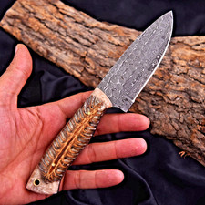 Custom HandMade Forged Damascus Steel Blade Hunting Survival Knife 2934 picture