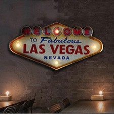 Retro Metal Neon Sign Welcome To Fabulous Las Vegas Wall Decoration picture