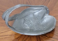 Antique Art Nouveau Kayserzinn Embossed Pewter Sculted Footed Orchid Basket picture
