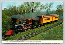 Famous Engine General Civil War Locomotive on Tracks 4x6 Postcard 1737 picture