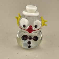Vintage Murano Italy Blown Glass Art Glass Snowman 2.25