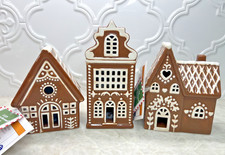 Set of 3 ~2026 Target Bullseye Light Up Gingerbread Houses Christmas Village Set picture