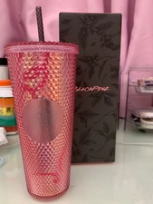 New Starbucks x BLACKPINK 2023 24oz Studded Tumbler Pink & Black with Box picture
