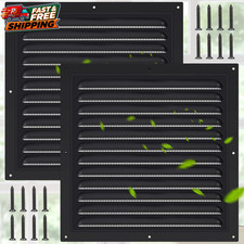 2 Pack 12x12 Inch Aluminum Attic Gable Vents Metal Shed Vent Screen picture