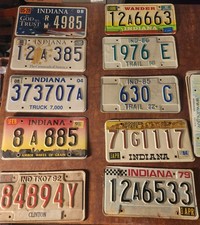 10 Vintage Indiana License Plate Lot Tag Mancave Wall Decor Project Art 70 80 90 picture