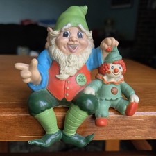 Vintage Enesco Elf w/Clown shelf sitter Toy Tester Figure - Pointing Finger Gun picture