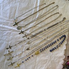 Catholic Religious Vintage Lot Necklaces Rosery Preowned picture