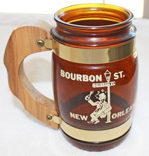 Vintage Siesta Ware Bourbon Street New Orleans LA Amber Beer Mug picture