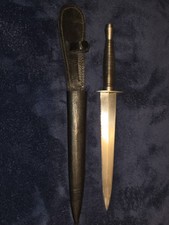 WWII British Fairbairn-Sykes Fighting Knife 3rd Pattern Wolverhampton W/Sheath picture