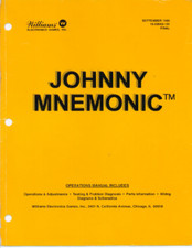 Williams Johnny Mnemonic Operations Manual: 143 Pages Reprinted Copy picture
