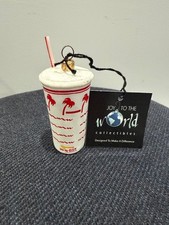 VERY RARE.  In N Out Burger Drink Cup Glass Ornament. Made in Poland.  2011 picture