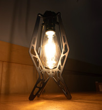 Handcrafted Industrial Laser-Cut Steel Table Lamp Vintage Edison Decor picture