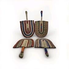 African Bolga Fan Woven Decorative Colorful Wall Collectable 17