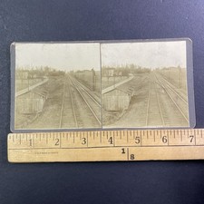 Brush Lake Ohio R.R. Tracks Stereoview Railroad Rural Scene 1900s picture