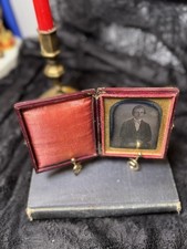 1/6th Plate Daguerreotype Of Young Man, Mid 19th Century, Full Original Case. picture